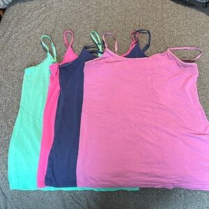 Women’s 4-Pack Kirkland Tank Tops - Pink, Navy, Mint, Hot Pink size large